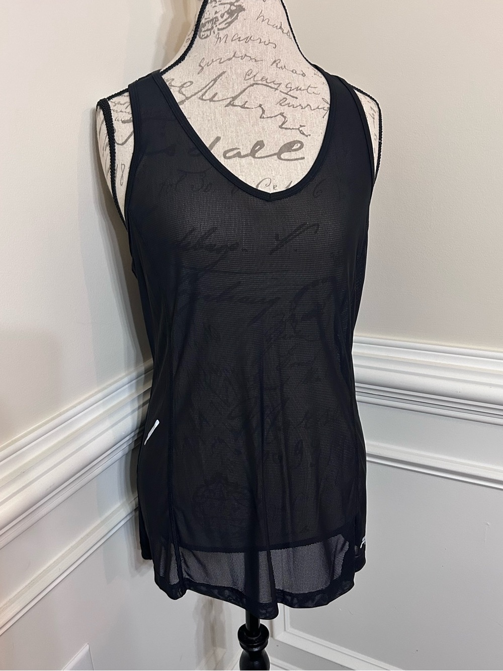 Fila Black Mesh Racerback Performance Tank